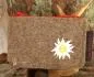 Preview: Schlüsselmappe beige mit Edelweiß-Motiv aus Filz klein