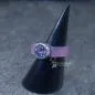 Preview: Damenring mit Kautschuk-Band rosa und Swarovski-Stein schmal