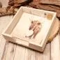 Preview: Serviettenspender aus Holz mit eingelegter Motivserviette (Schottisches Hochlandrind).
