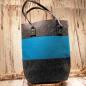 Preview: Shoppertasche XL City-Chic Filz Türkis - grau