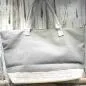 Preview: Shoppertasche gross grau Pailletten Anker silber - shopper tasche gross grau pailletten glitzer anker