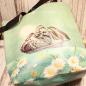 Preview: Shoppertasche gross Kunstleder mit Schmetterling Blumen Motiv