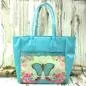 Preview: Grosse Shopper Tasche mit blauem Schmetterling