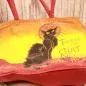 Preview: Shopper Tasche Katze mit einigen Ausbleichungen durch Sonneneinstrahlung - shopper tasche stoff klein chat noir schwarz katze rot gelb