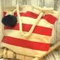 Preview: gestreifte Strandtasche rot