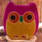 Preview: Spardose Eule pink für Kinder aus Kunstleder