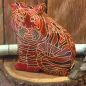 Preview: Spardose Tiger rot für Kinder aus Kunstleder