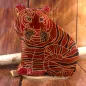 Preview: Spardose Tiger rot für Kinder aus Kunstleder