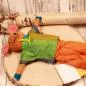 Preview: Kuscheltier genähte Maus mit blauem Hemd