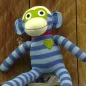 Preview: Kuscheltier Sockenaffe in blau/hellblau Streifen
