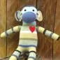 Preview: Kuscheltier Sockenaffe in beige/blau Streifen