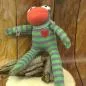 Preview: Kuscheltier Sockenfrosch mit orange farbien Mund