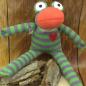 Preview: Socken Frosch in grün mit orange farbigen Mund