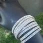 Preview: Wildleder-Optik Armband Strass - strassarmband braun1