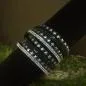 Preview: Rock-Gotik Stil Wildleder-Optik Armband mit Straß und Stern Nieten versetzt - strassarmband stern nieten schwarz