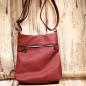 Preview: Umhängetasche Leder rot 8 Fächer
