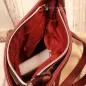 Preview: Umhängetasche Leder rot 8 Fächer - umhaengetasche gross leder weinrot 8faecher reissverschluss