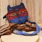 Preview: Umhängetasche Laura Burch Katzenkopf-Form blau - umhaengetasche handtasche klein katzen kopf laura burch unikat blau