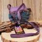 Preview: Umhängetasche Laura Burch Katzenkopf-Form lila - umhaengetasche handtasche klein katzen kopf laura burch unikat lila