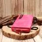 Preview: Umhängetasche leder pink klein Handyfach - umhaengetasche handtasche klein pink leder bench knopfverschluss