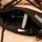 Preview: Handtasche Leder schwarz klein 7 Fächer mit Handyfach - umhaengetasche handtasche klein schwarz leder bench knopfverschluss