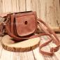 Preview: Boho Handtasche Altrosa – Leder Schultertasche mit Fransen
