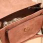 Preview: Boho Handtasche Altrosa – Leder Schultertasche mit Fransen - umhaengetasche handtasche leder fransen klein altrosa verstellbar