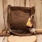Preview: Leder Handtasche Dunkelbraun – Boho Umhängetasche Wildleder - umhaengetasche handtasche leder fransen klein dunkelbraun