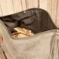 Preview: Graue Leder Handtasche mit Fransen – Weiches Wildleder Boho-Style - umhaengetasche handtasche leder weich india style grau