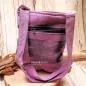Preview: Handtasche lila Stoff - bunter Karo mit kleiner Eule - umhaengetasche handtasche lila stoff eule karo bunt