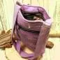 Preview: Handtasche lila Stoff - bunter Karo mit kleiner Eule - umhaengetasche handtasche lila stoff eule karo bunt