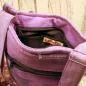 Preview: Handtasche lila Stoff - bunter Karo mit kleiner Eule - umhaengetasche handtasche lila stoff eule karo bunt