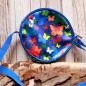 Preview: Umhängetasche blau Kinder rund bunte Schmetterlinge - umhaengetasche kinder rund blau schmetterlinge bunt handtasche