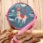 Preview: Umhängetasche rosa Kinder rund Lama - Alpaka - umhaengetasche kinder rund rosa lama alpaka bunt handtasche