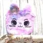 Preview: Umhängetasche Kinder plüsch Katze lila-rosa mit glitzer Schleife - umhaengetasche kindertasche hase bunt glitzer krone