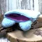 Preview: Umhängetasche Kinder plüsch hellblau mit glitzer Schleife - umhaengetasche kindertasche hase hellblau glitzer krone