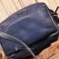 Preview: Umhängetasche Leder 4 Fächer Quaste blau - umhaengetasche klein leder blau quaste