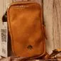 Preview: Handtasche Leder curry klein 2 Fächer - umhaengetasche mini handtasche leder braun faecher
