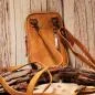 Preview: Handtasche Leder curry klein 2 Fächer - umhaengetasche mini handtasche leder braun faecher