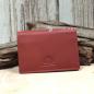 Preview: Visitenkartenetui Kartenetui Leder Rot Klein 3 Fächer Brieftasche Slim 10,5cm