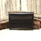 Preview: Kartenetui Visitenkartenetui Businesscard Holder Leder Schwarz Hochglanz Handmade 10cm