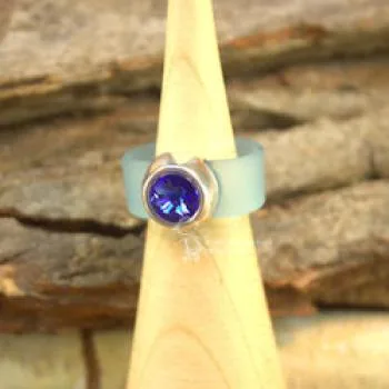 Damenring Swarovski - Kautschuk-Band - breit