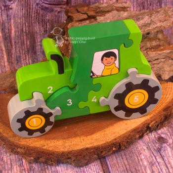 3 D Holz Puzzle Traktor mit Zahlen von 1-5