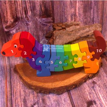 3 D Holz Puzzle mit Zahlen von 1-10