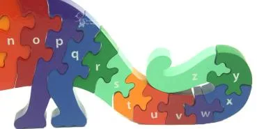 3D Dinosaurier ein Puzzle mit Buchstaben