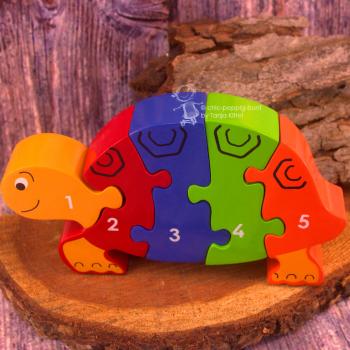 3 D Holz Puzzle Schildkröte mit Zahlen von 1-5