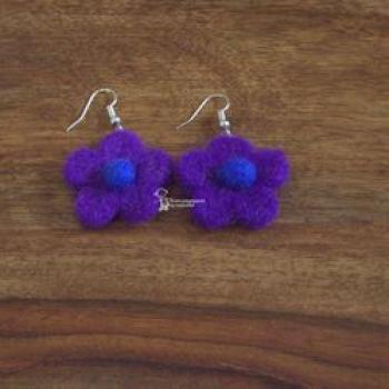 Ohrringe Filz Blume lila