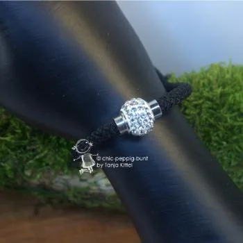 Armband-Strass-Kugel-handgefertigt - Armband segelseil schwarz weiss1