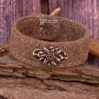 Trachten Armband Edelweiß Filz - Armband tracht beige edelweiss