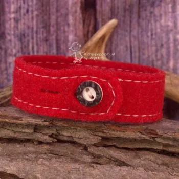 Trachten Armband Edelweiß Filz - Armband tracht rot rueckseite